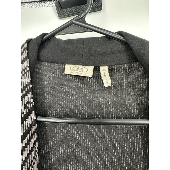 LOGO by Lori Goldstein Cardigan Sweater Gray‎ Plus Size 2X - Picture 4 of 5